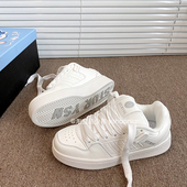 休闲板鞋 港风男鞋 复古新款 街拍百搭小白鞋 面包鞋 ins潮流2025冬季