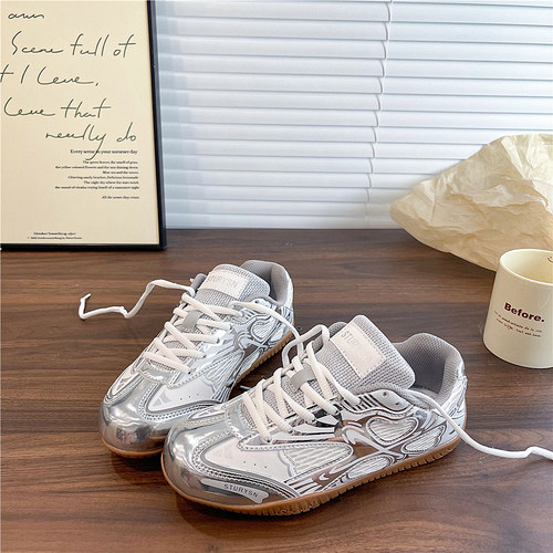 芭蕾风配裙薄底德训鞋女2025冬季网面拼接情侣新款运动休闲鞋子男