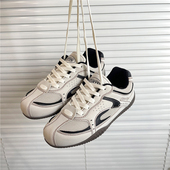 德训鞋 2026春季 女 男网面透气高运动休闲鞋 沙色港风情侣薄底赛车鞋