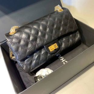 经典 黑金旧牛皮小香链条包 CF2.55