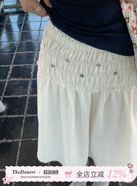 TheDouerr 贝壳扣打揽设计感两穿抹胸中裙半身裙褶皱花边