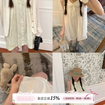 TheDouerr 抹茶双皮奶双层娃娃领两色入背心连衣裙