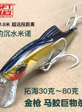 SFT超钓沉水远投路亚饵米诺拓海125mm/80g拖钓饵海钓金枪铅笔假饵