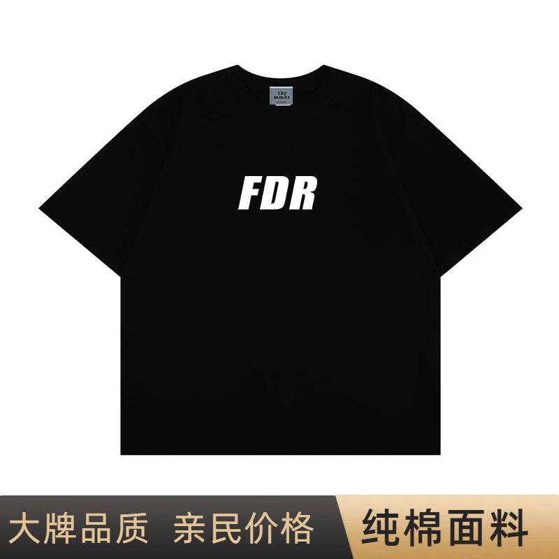FDR MMDR国潮美式夏季简约印花短袖T恤男女ins宽松休闲情侣打底衫