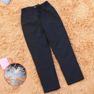 外穿高腰可拆卸加厚中老年妈妈高端宽松直筒保暖鸭绒裤 羽绒裤 女式