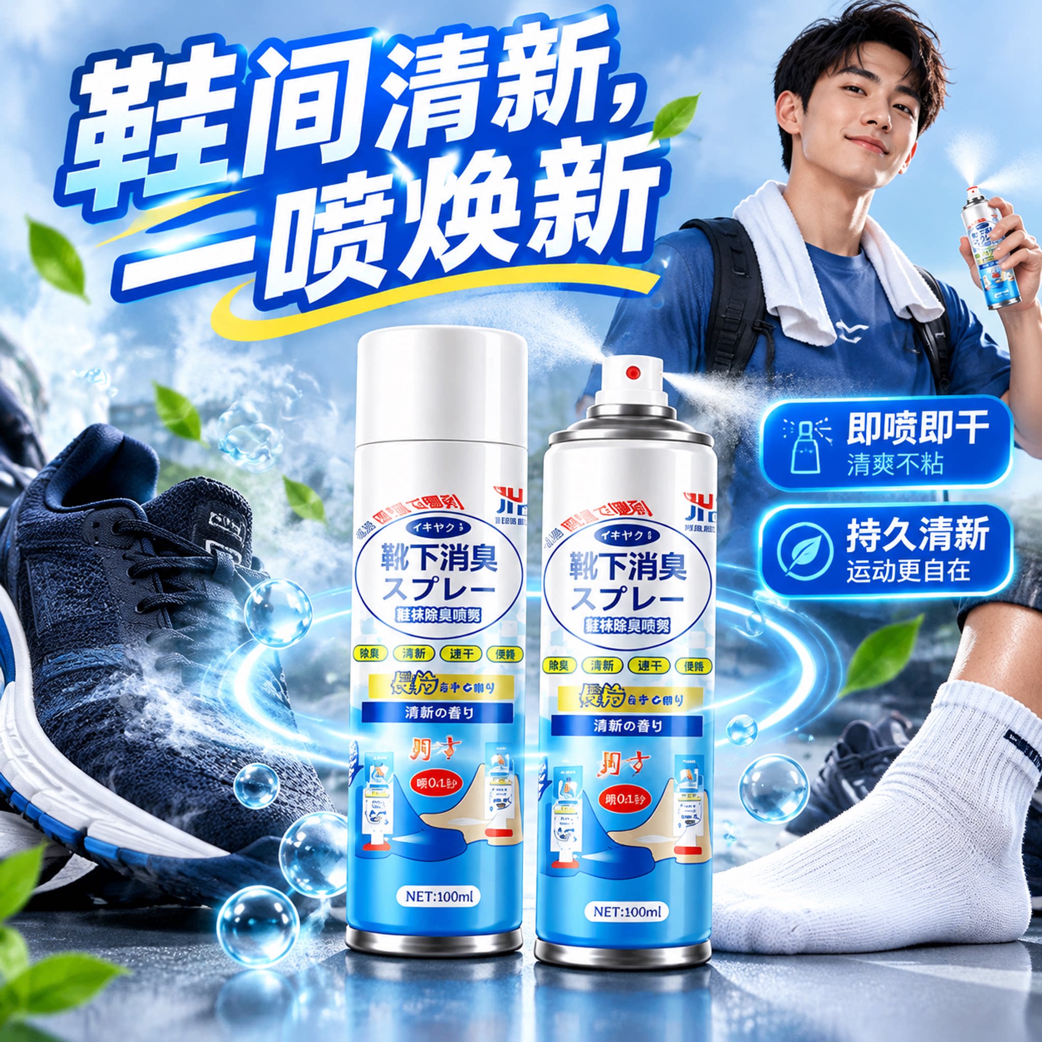 【鞋间清新一喷焕新】鞋子除臭喷雾消毒杀菌球鞋运动鞋皮鞋除臭剂