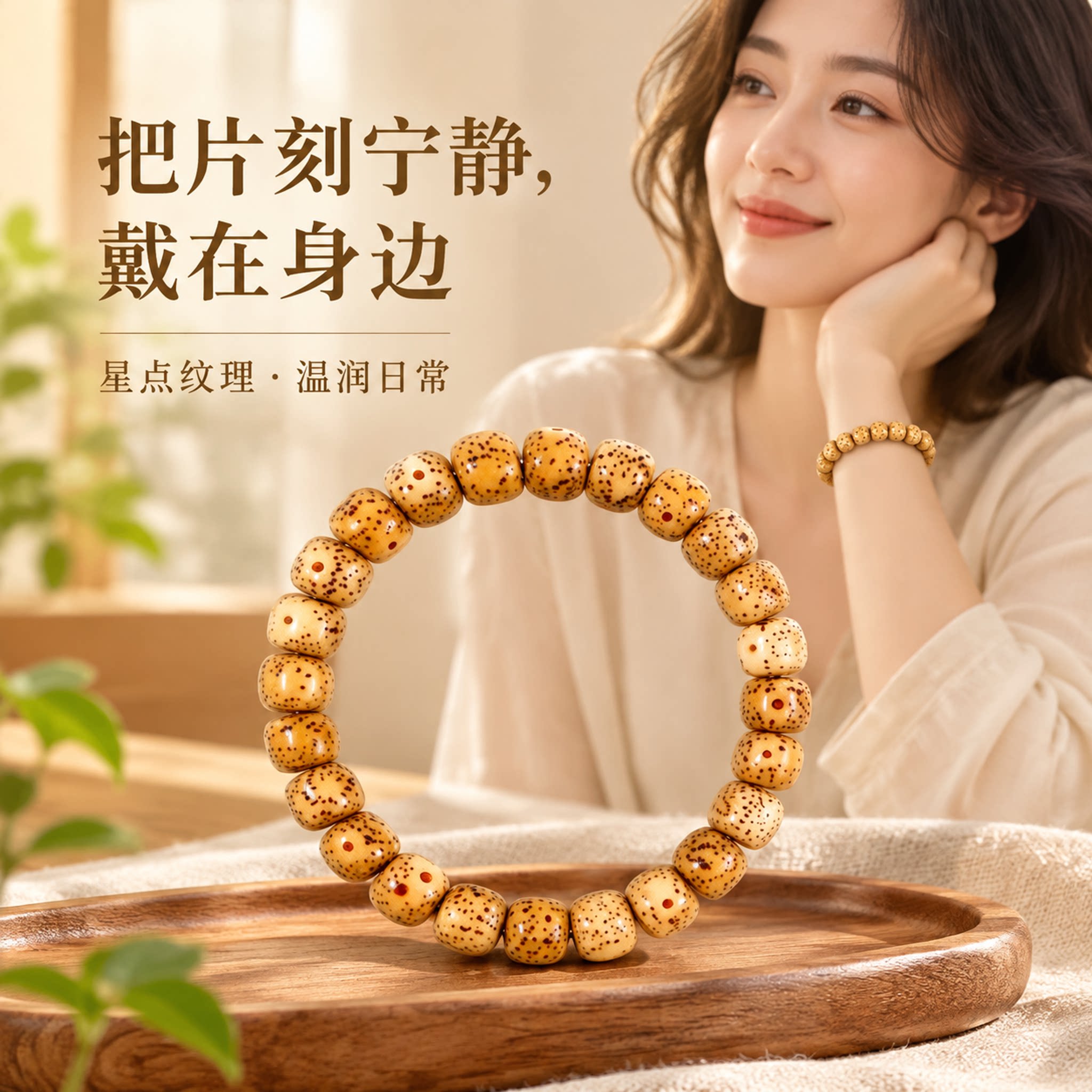 【原脂原色】星月菩提手串男女款情绪稳定手链佛念佛珠文玩把件
