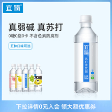 宜简无汽苏打水5种口味混合0糖0脂0卡无糖饮料矿泉碱性水12瓶整箱