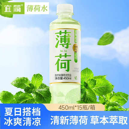 宜简青柠味薄荷水饮料0脂0防腐剂火锅搭档整箱装450ml*15瓶