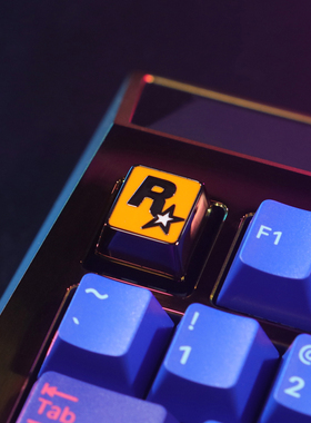 键石R星公司游戏周边logo图标机械键盘锌铝合金金属个性键帽按键