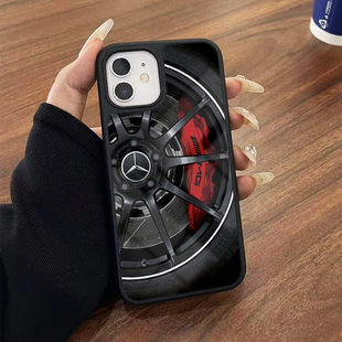 簡(jiǎn)約 奔馳輪轂手機(jī)殼適用iPhone14 15plus蘋果16promax汽車周邊13 創(chuàng)意個(gè)性 支持來(lái)圖定制 11pro防摔新款