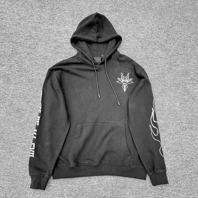 欧美潮牌全棉毛圈布料绝绝子经典图案绣花个性潮牌卫衣套头外套