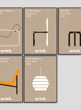 MILE ART设计师艺术海报Artek家具灯具设计包豪斯风格个性装饰画