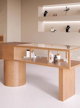 服装店玻璃展示柜中岛台陶瓷珠宝古玩玉器翡翠店陈列货架展示柜台