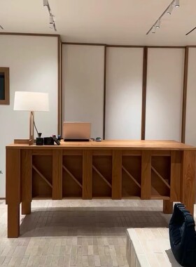 中古风服装店收银台吧台桌中岛柜收款桌陈列柜展示台前台柜台