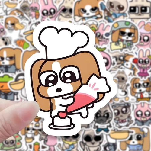 206张可爱暹罗厘普贴纸卡通比格多栋表情包装饰diy手账手机壳贴画