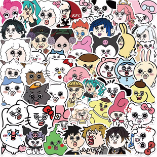 新款 饰行李箱防水贴纸 卡通邦邦化角色搞笑手账笔记本diy素材装