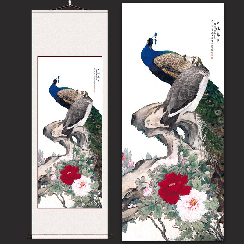 刘奎龄上林春色图 天津博物馆收藏国画名家字画画心高清微喷竖版