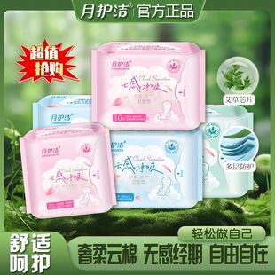 艾叶草卫生巾棉柔亲肤护垫日用夜用超长瞬吸不侧漏纯棉亲肤姨妈巾