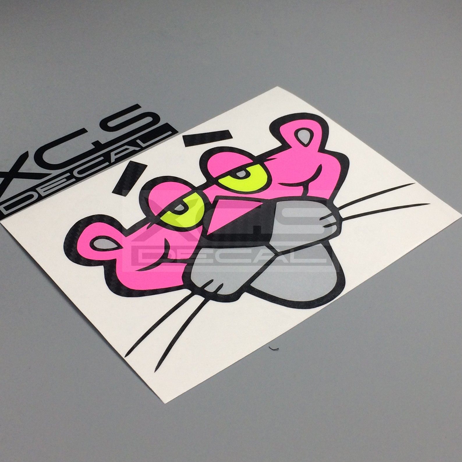 2021汽摩托电动车装饰贴纸卡通创意粉红豹豹子头叠层反光划痕贴花