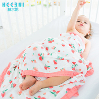 婴儿纱布浴巾夏季四层加厚竹纤维棉抱被新生儿超柔软洗澡吸水盖毯