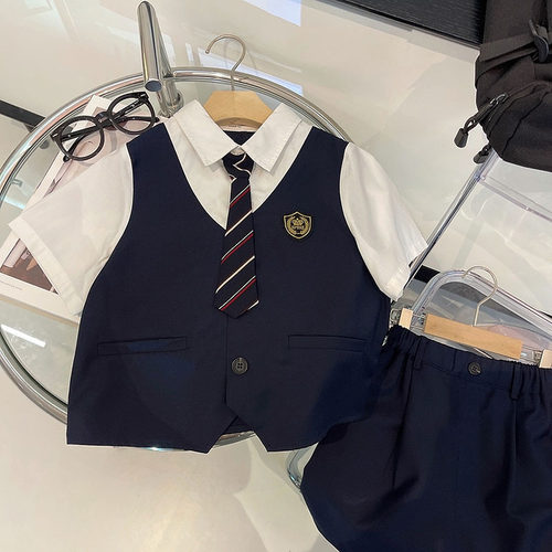 学院风西装套装夏季儿童花童礼服