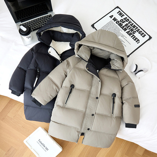 儿童羽绒服冬季新款极寒保暖防风中长款羽绒加厚连帽帅酷外套