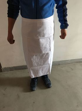 英硕户外新款推荐10白色炊事围裙白围裙厨师白工作围裙帽子套袖