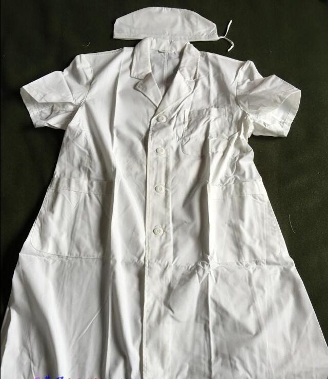 英硕户外06男医生夏工作服帽 短袖白色工作服药店医生白大褂