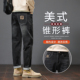 潮牌休闲加绒裤 美式 子 春秋直筒宽松2026新款 春季 锥形牛仔裤 男士
