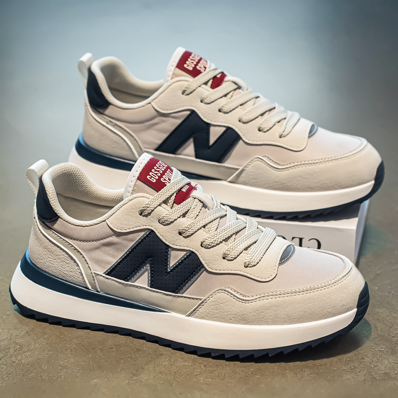 网红男鞋春季网面透气跑步运动阿甘鞋青少年潮流厚底休闲老爹潮鞋