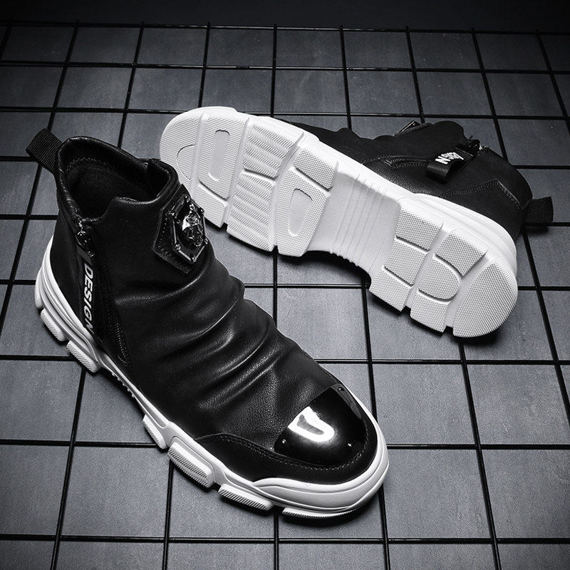 夏季短靴韩版潮鞋马丁靴男靴高帮英伦风中帮皮靴潮流男鞋皮鞋ins|msdalam kategori Kasut lelaki popular, but - dari Buy2taobao.com untuk memberikan perkhidmatan ejen Taobao profesional membeli