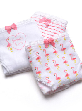 西班牙原装正品优质纯棉女孩儿童三角内裤少女底裤天鹅雪熊9-10岁