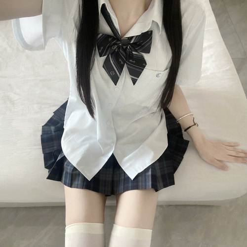 jk短袖衬衫心脏地震原创学生制服