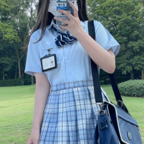 心脏地震短袖衬衫女基础款jk制服