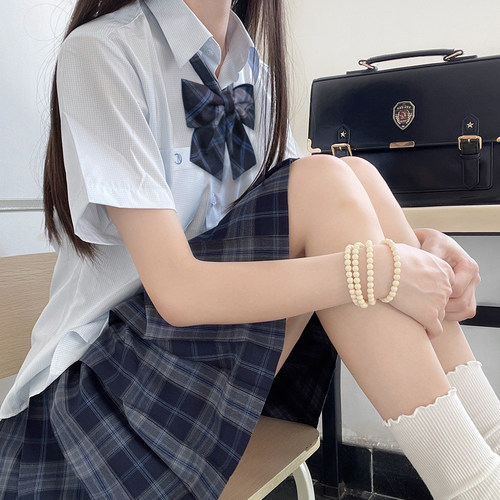心脏地震制服套装JK短袖校供格裙