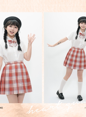 加州日出 原创JK制服心脏地震春夏红色校供格裙学生女半身百褶裙