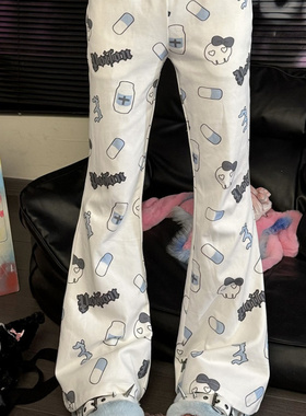 叁毒原创 裤子2025新款今年流行爆款百搭印花亚文化印花休闲长裤