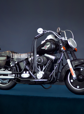 复古摩托车1:6汽车模型金属工艺品铁皮摆件摄影装饰品男生礼物品