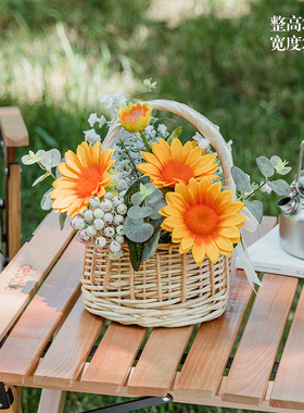 客厅摆件花家居饰品户外露营野餐花篮装饰电视柜酒柜书架开业礼物