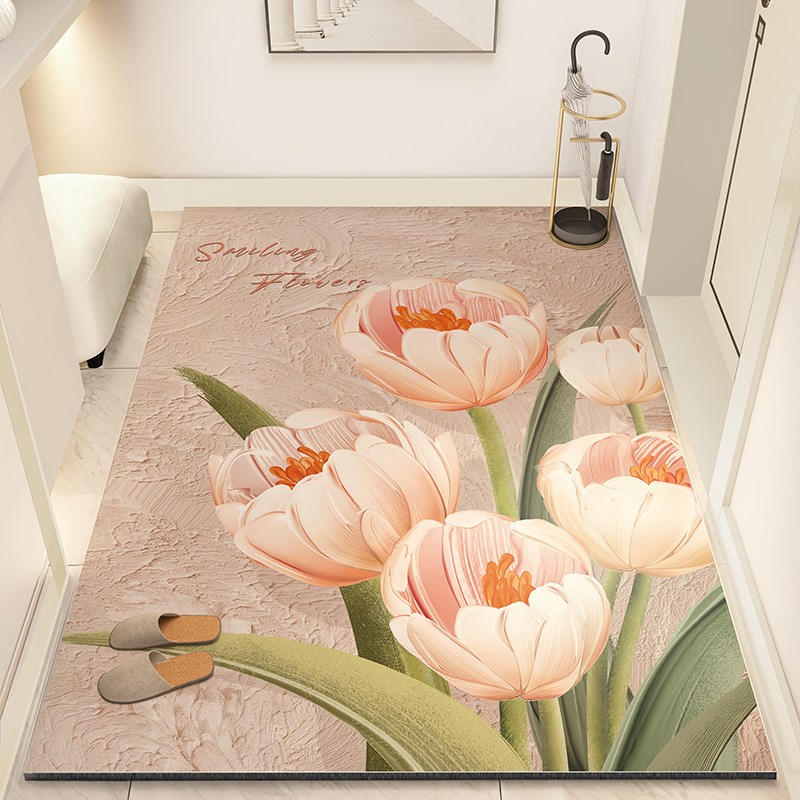 入户门垫皮革地垫玄关门口进门垫家用pvc可擦免洗油画风防滑脚垫