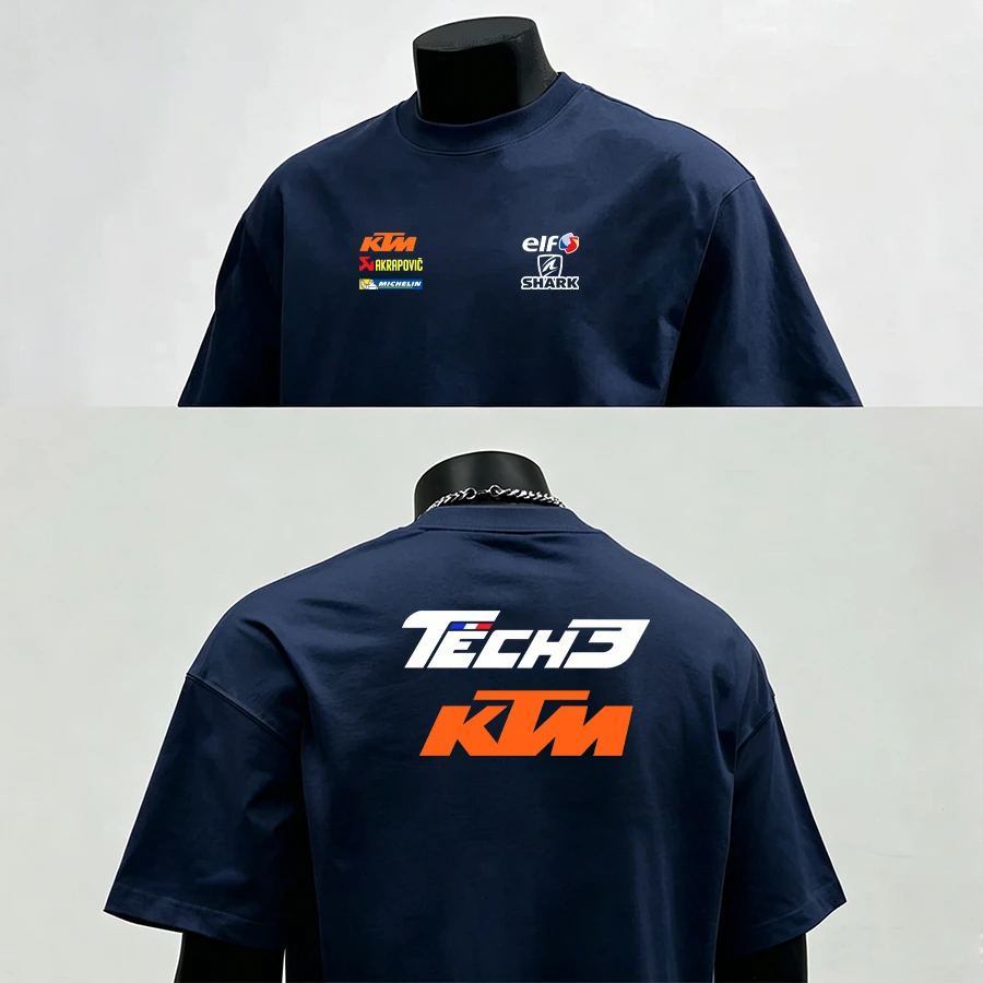 KTM摩托车短袖男士重磅纯棉MotoGP机车骑行服宽松休闲运动上衣