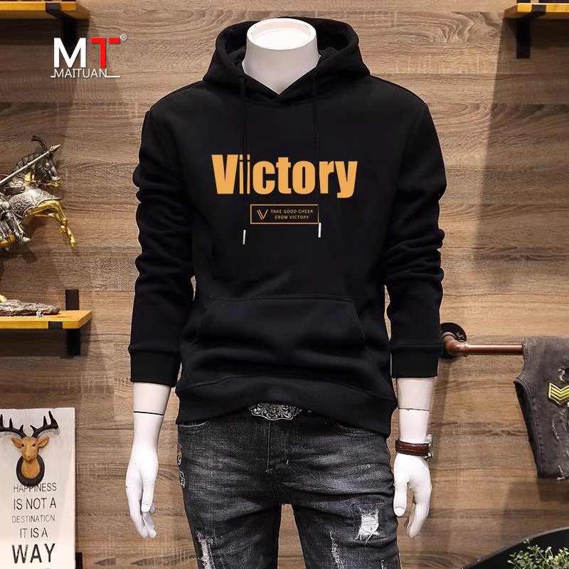 高端纯棉连帽卫衣男士秋冬2025新款潮牌运动休闲加厚加绒外套男款