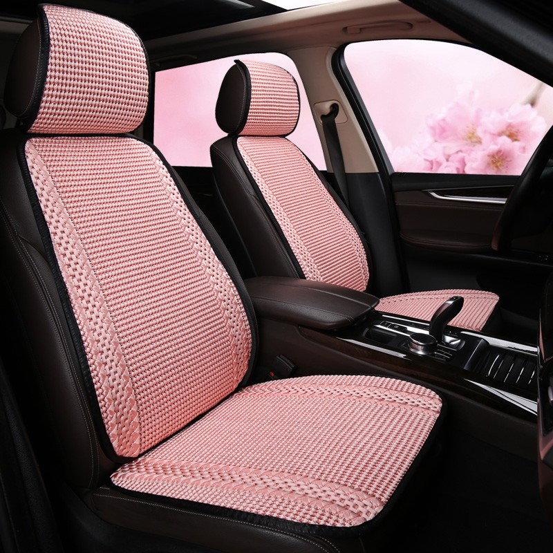 汽车坐垫夏季凉垫卡通女士冰丝可爱透气ins网红四季通用座垫座套