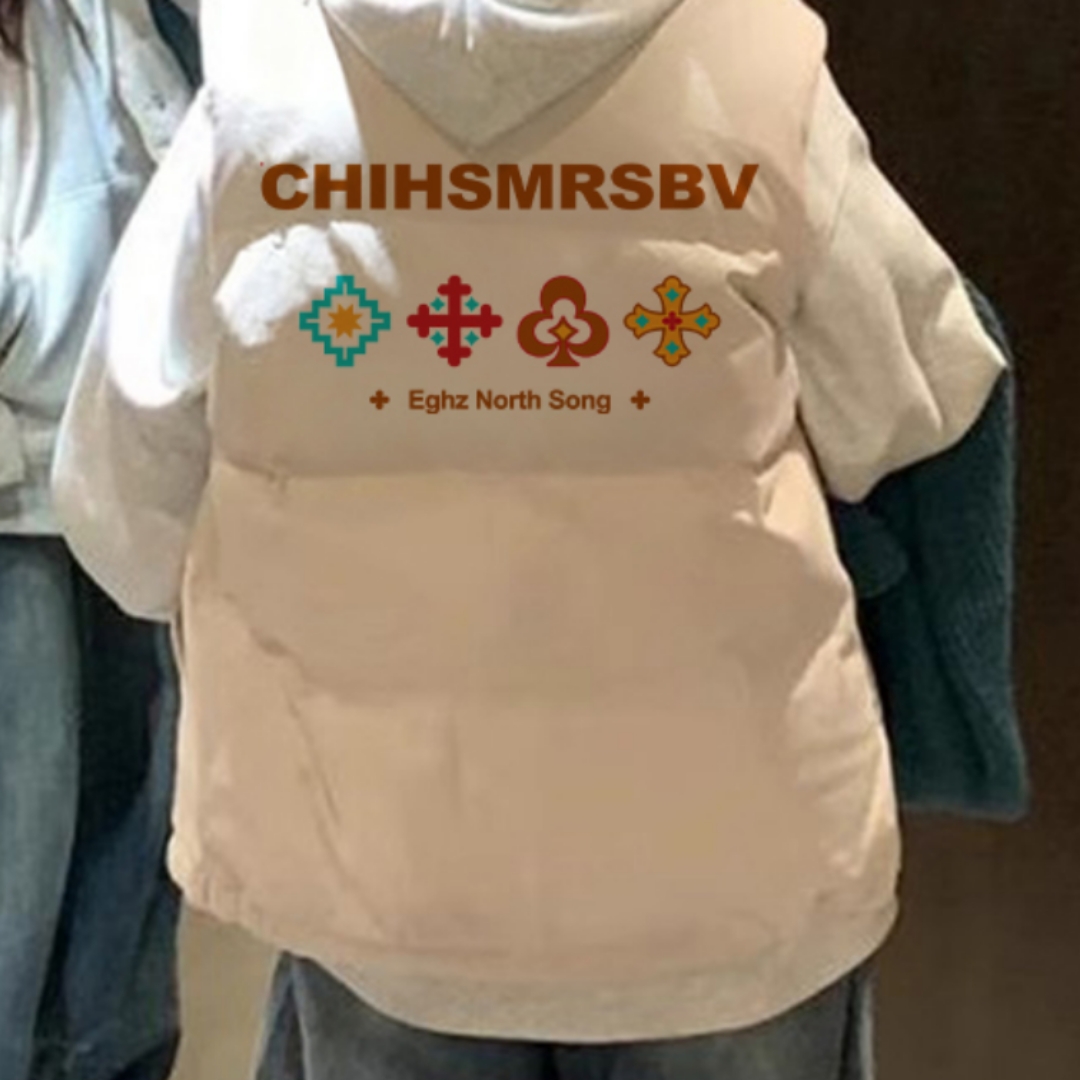 高品质手塞棉加厚冬季马甲带门禁棉服印花棉衣面包服女