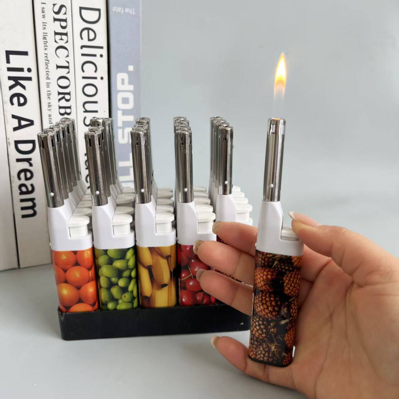 长嘴点火器打火机明火加长厨房煤气灶可充气便携式火枪小巧打火机