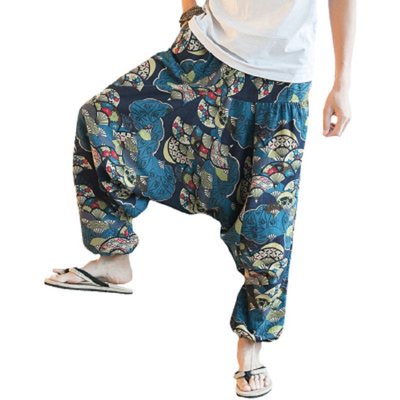 Harem Pant Aladdin Hmong Baggy Cotton Linen Wide Leg Trouser