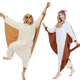 亚马逊flying bat飞天鼠连体睡衣卡通动漫情侣演出服绒onesie飞鼠