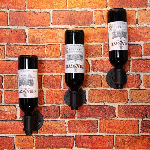 壁挂式酒架复古美式单瓶酒瓶架红酒架子展示架轻奢倒挂葡萄酒架