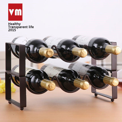 可叠红酒托架 酒柜葡萄酒展示架子 时尚欧式铁艺家用支架酒瓶架